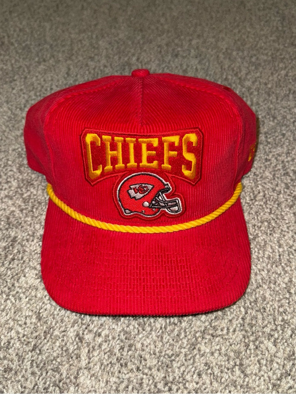 NWT Kansas City Chiefs Red Corduroy Rope Brim Hat